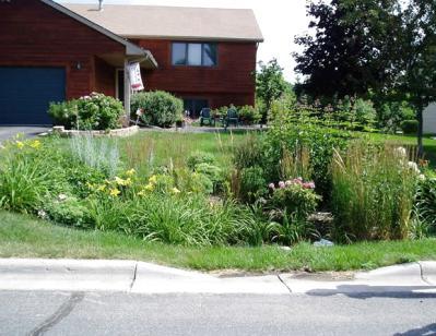 Rain Garden note Curb Cut