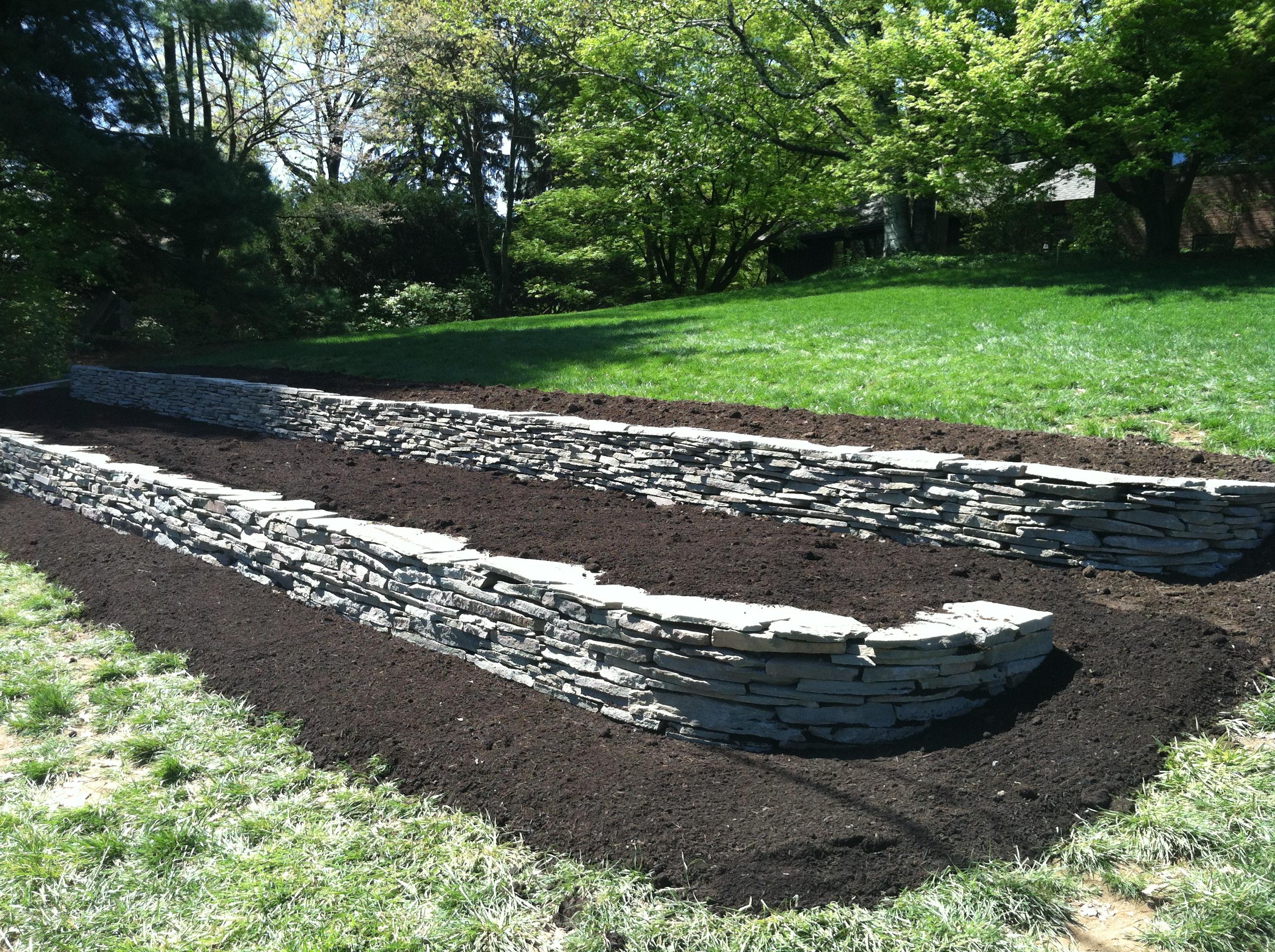 Dry Stack Stone Terraces ready to Plant